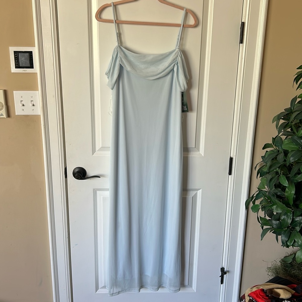 Baby blue long fitted dress